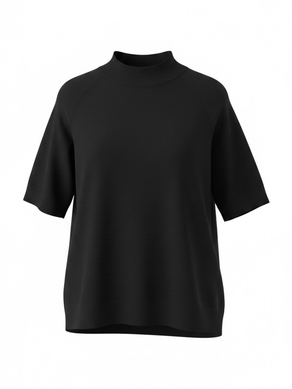 Premise Black Short-Sleeve Turtleneck Sweater